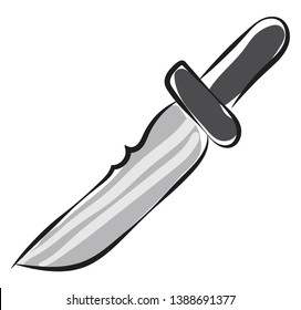Drawing Knife Implement Composed Sharp Sawlike Stock Vector (Royalty ...
