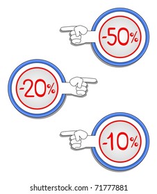Drawing labels indicating price reduction