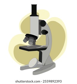 drawing laboratory microscope to help doctor discover vaccine. Lab microscope to magnify bacteria size under the lens. 