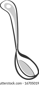 Drawing of ladle, illustration, vector on white background.