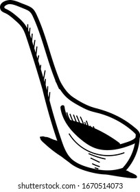 Drawing of a ladle, illustration, vector on white background.