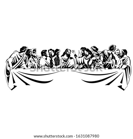Drawing of the last supper. Made in black