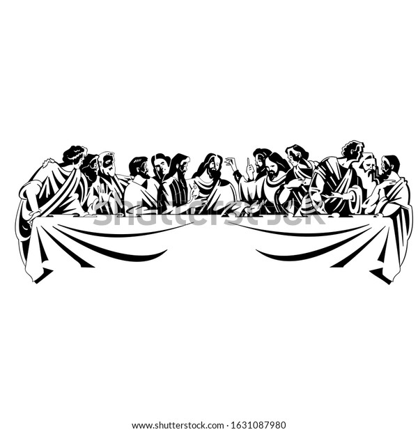 Drawing of the last supper. Made in black
