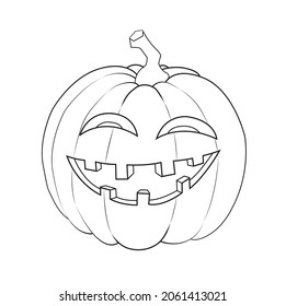 drawing laughing pumpkin halloween vector