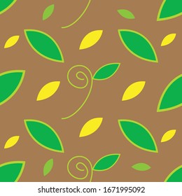 Drawing leaf comic, Seamless pattern. Kawaii vector illustration graphic design for screening or printing industry.