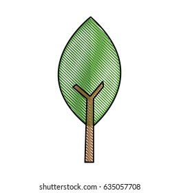 drawing leave natural stem green image