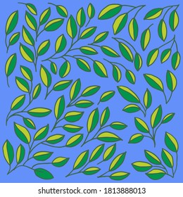 Drawing of leaves for printing on fabric.