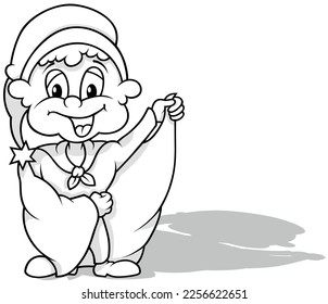 Drawing of Leprechaun with Clothes and a Cloak - Cartoon Illustration Isolated on White Background, Vector