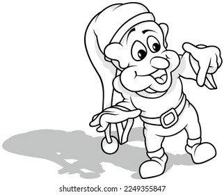 Dibujo de un Gesto de Leprechaun con sus manos - Ilustración de dibujos aislados en fondo blanco, vector