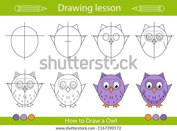 Zeichnen Von Unterricht Für Kinder Tutorial Stock
