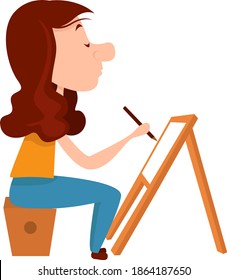Dibujar lecciones, ilustración, vector sobre fondo blanco.