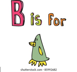 Drawing of letter 'B is for' Bird