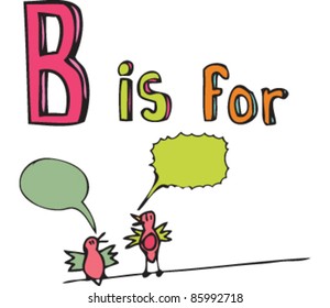 Drawing of letter 'B is for' Bird