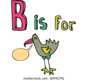 Drawing of letter 'B is for' Bird
