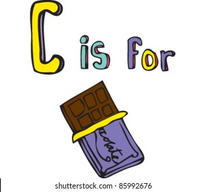 Drawing of letter 'C is for' chocolate