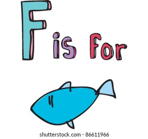 Drawing of Letter 'F is for fish'