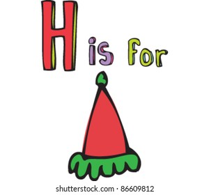 Drawing of Letter 'H is for hat'