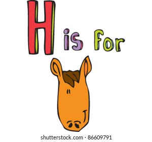 Drawing of Letter 'H is for horse'