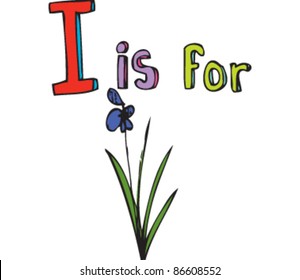 Drawing of Letter 'I is for Iris'
