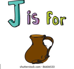 Drawing of letter 'J is for Jug'