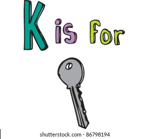 Drawing of Letter 'K is for Key'