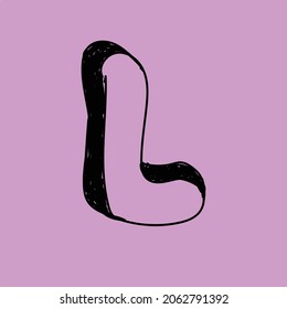 drawing letter L
purple needle background