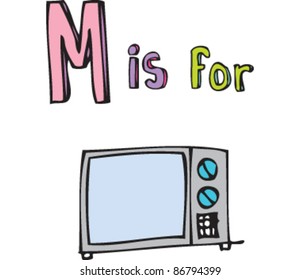 Drawing of 'Letter M is for microwave'