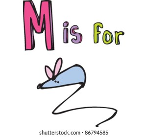 Drawing of 'Letter M is for mouse'