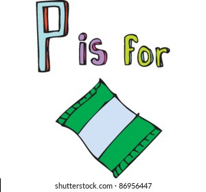 drawing of letter 'P is for packet'