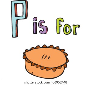 Drawing of Letter 'P is for pie'