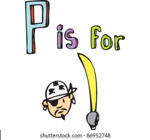 Drawing Letter 'P is for pirate'