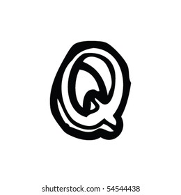 drawing of letter q