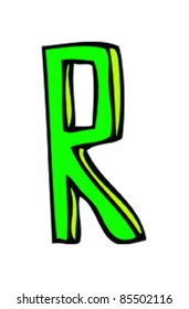 Drawing of the letter R
