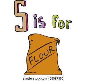 Drawing of Letter S is for Sack