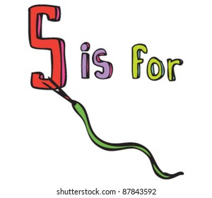 Drawing of Letter S is for Snake