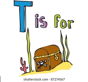 Drawing of Letter 'T is for Treasure'