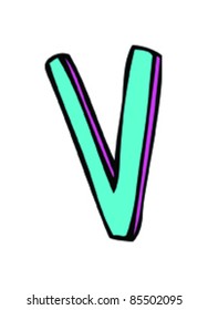 Drawing of the letter V