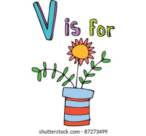 Drawing of Letter 'V is for Vase'