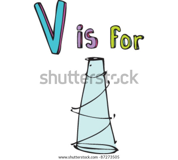 Drawing Letter V Vase Stock Vector Royalty Free 87273505