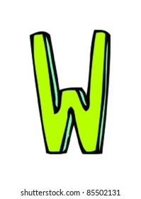 Drawing of the letter W