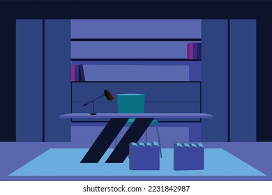 drawing library , office , chair and books