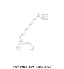 drawing of lift platform on white background