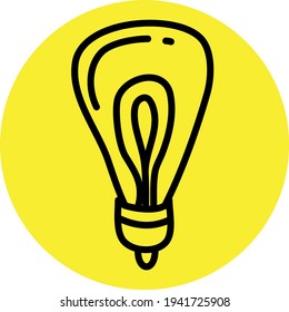 Drawing of a lighting bulb, illustration, vector on a white background