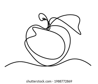 Drawing line apple on the white background. Vector