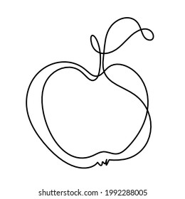 Dibujar una manzana en el fondo blanco. Vector