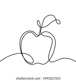 Dibujar una manzana en el fondo blanco. Vector