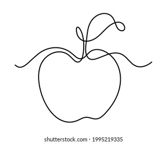 Apfel auf weißem Hintergrund zeichnen. Vektorgrafik