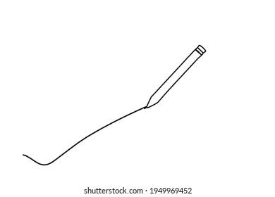Drawing Line art of.symbol right,true,and pen . Isolate on white background. Copy space for your text.