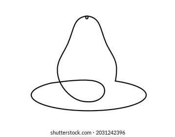 El aguacate de la línea de dibujo sobre el fondo blanco. Vector