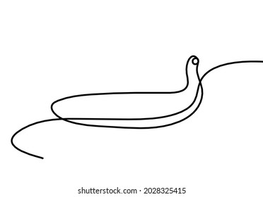 Drawing line banana on the white background. Vector